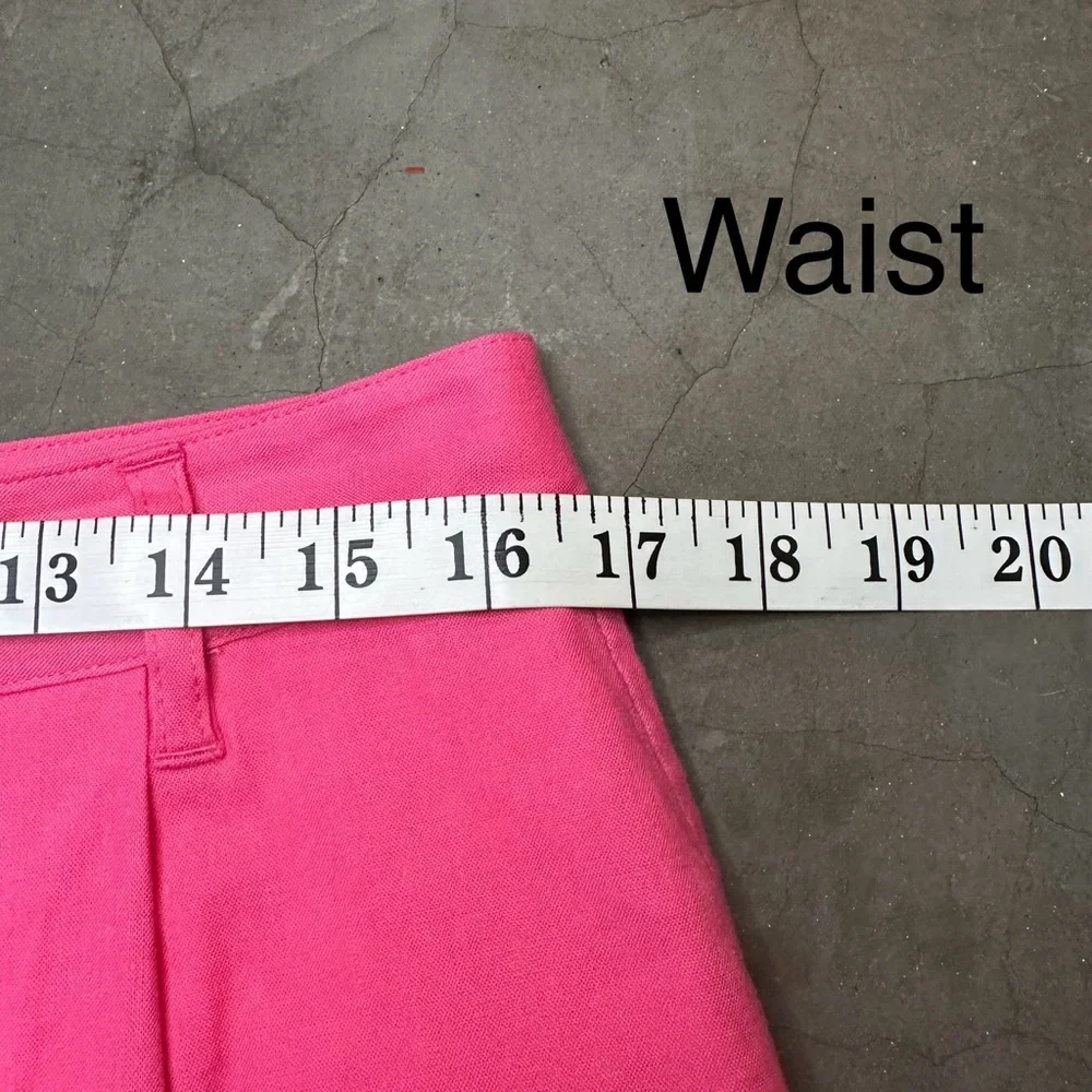 Rag & Bone Magenta Ivy Pleated Linen Short Sz 12 - Picture 7 of 9